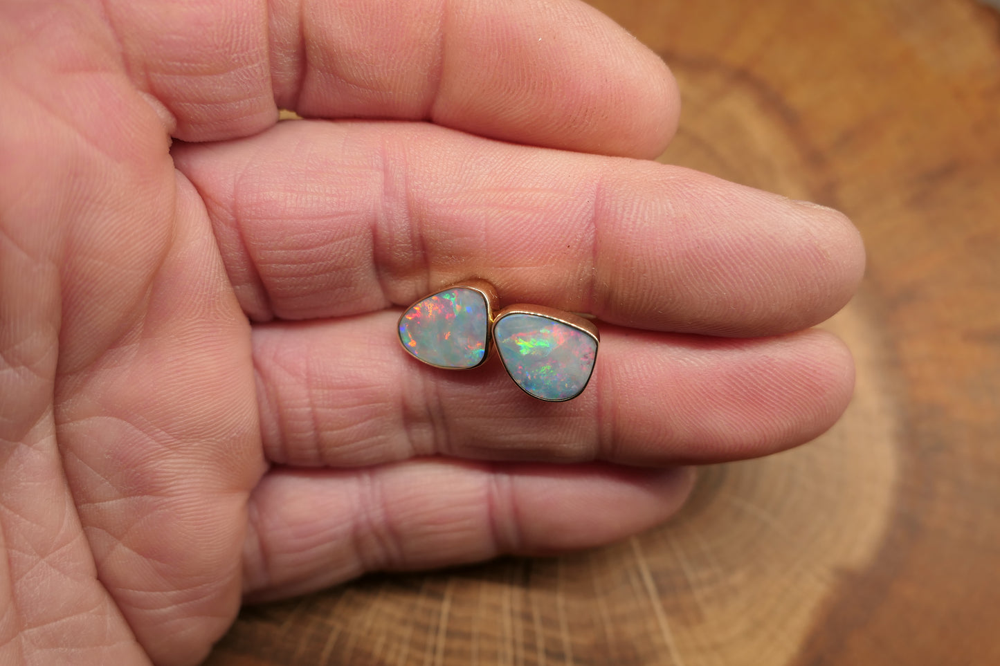 9k gold opal cufflinks