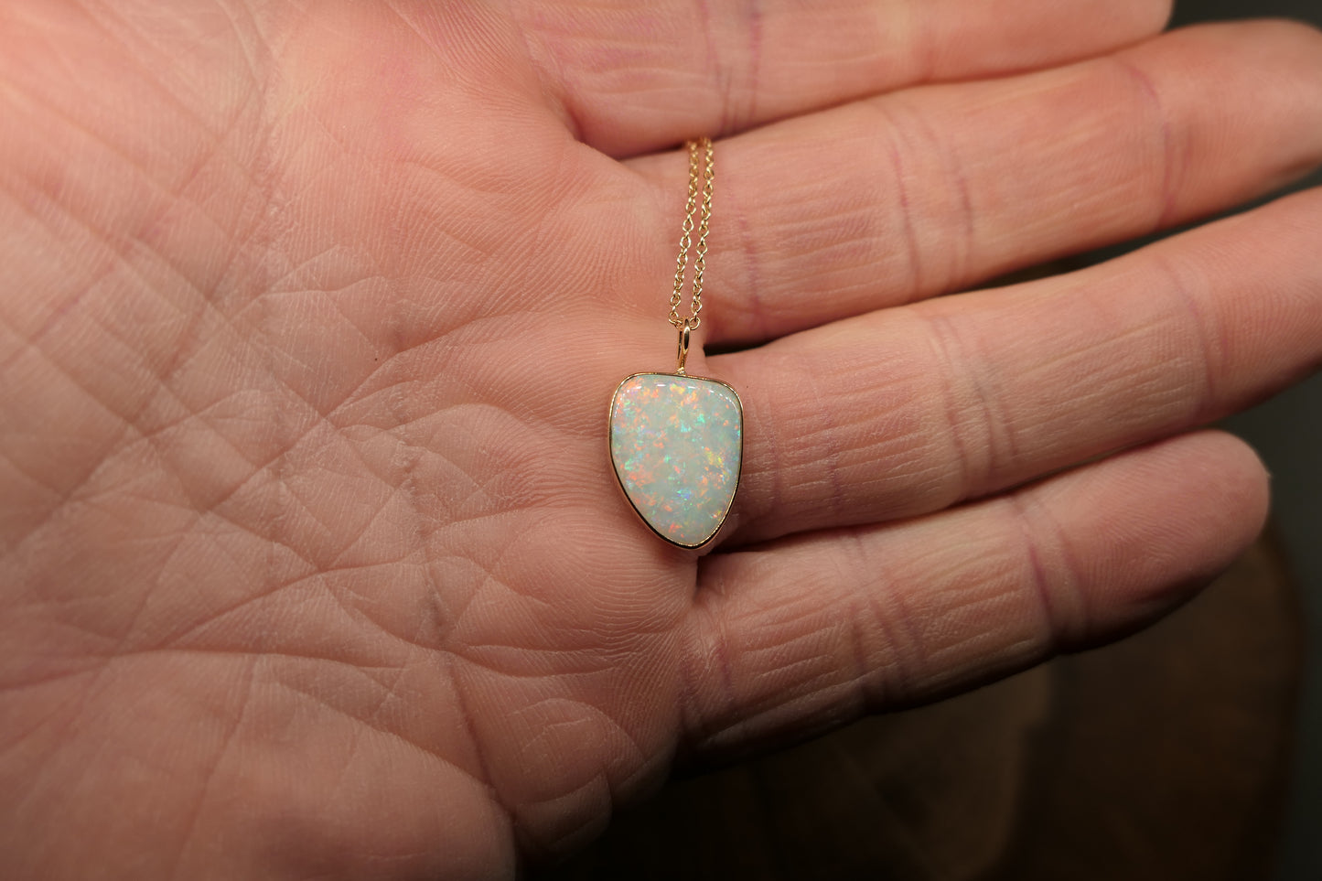 18k gold opal pendant