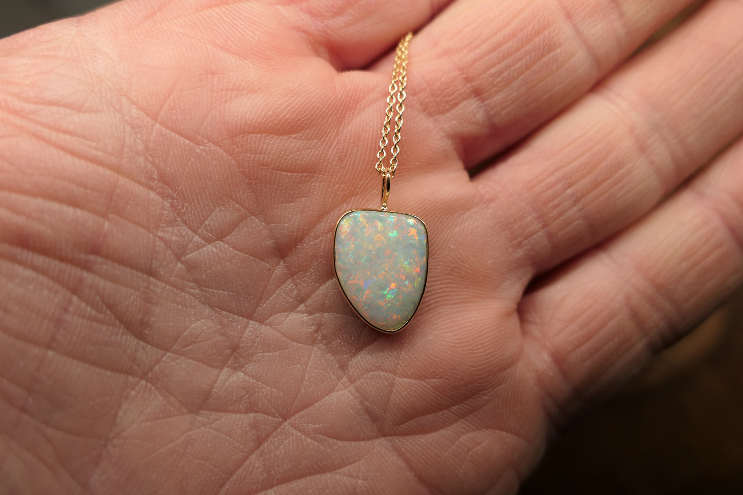 18k gold opal pendant