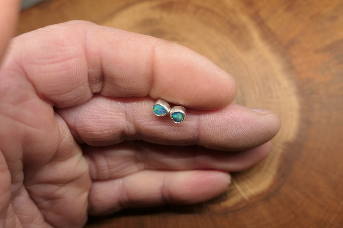 Custom made silver earstuds