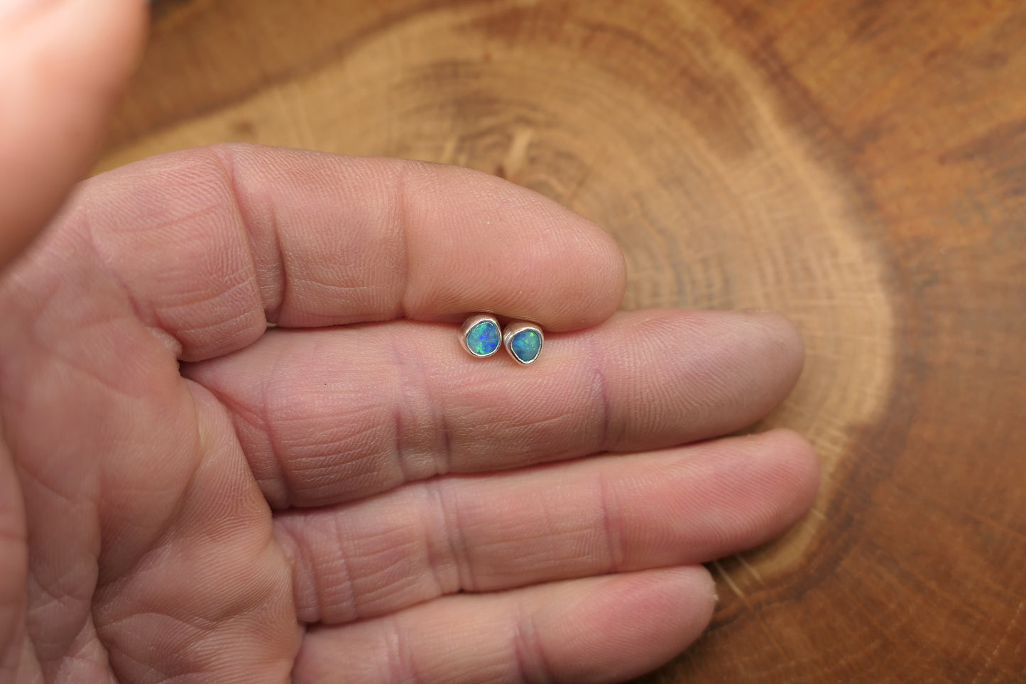 Custom made silver earstuds