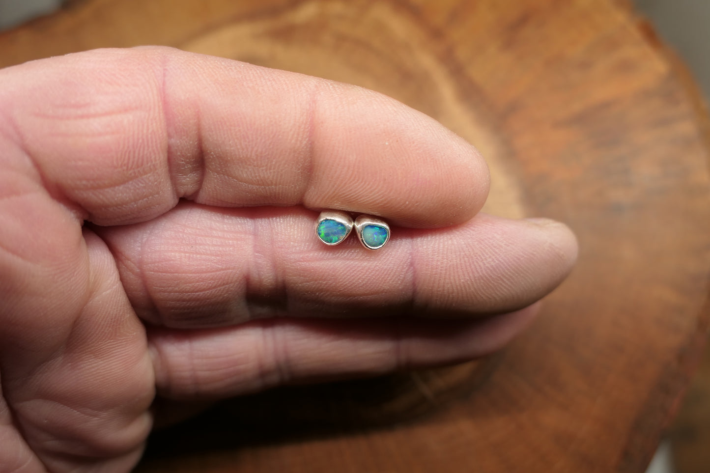 Custom made silver earstuds