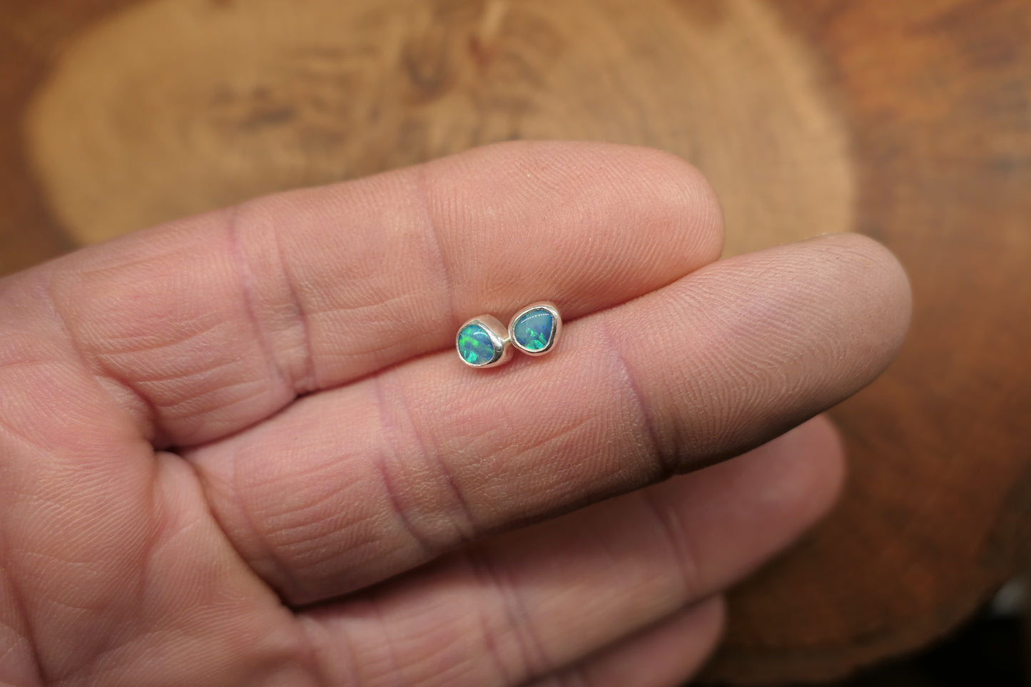 Custom made silver earstuds