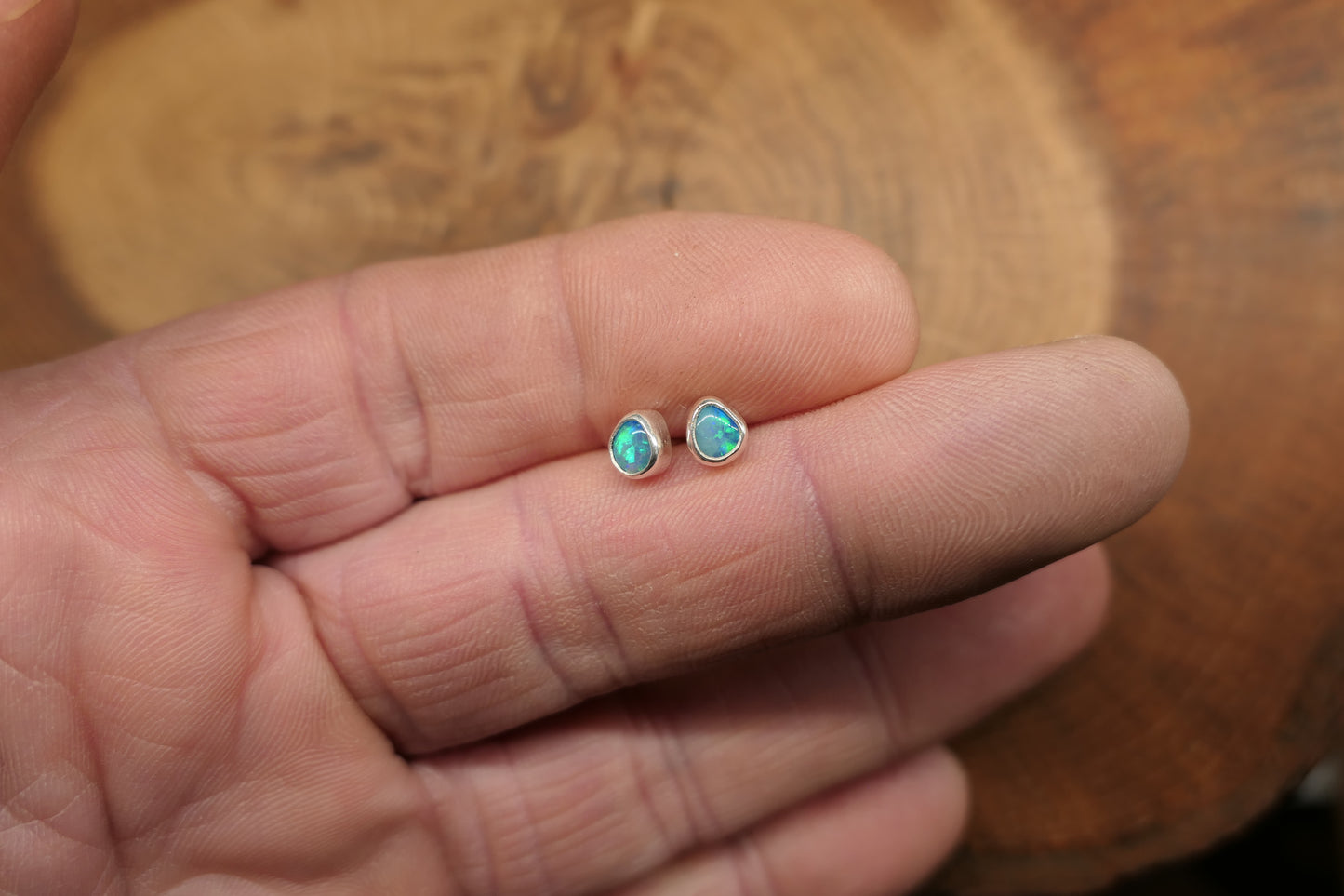 Custom made silver earstuds