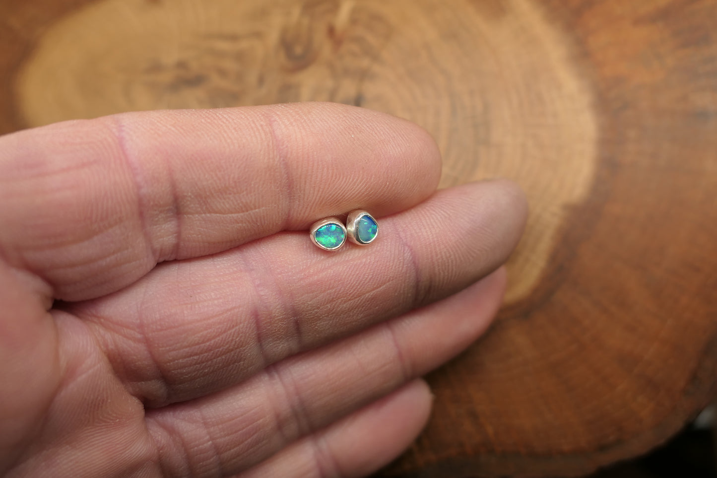 Custom made silver earstuds