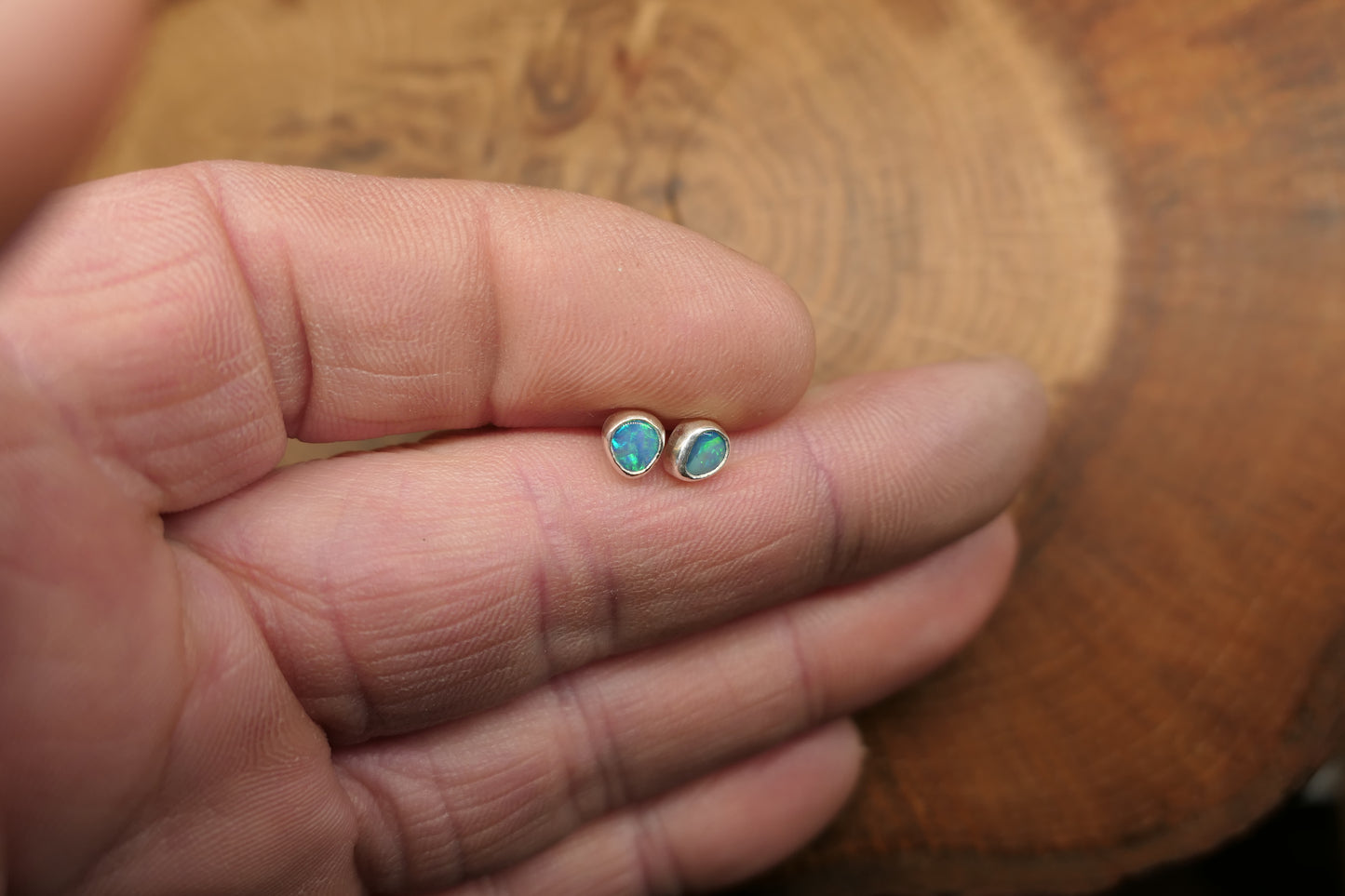 Custom made silver earstuds