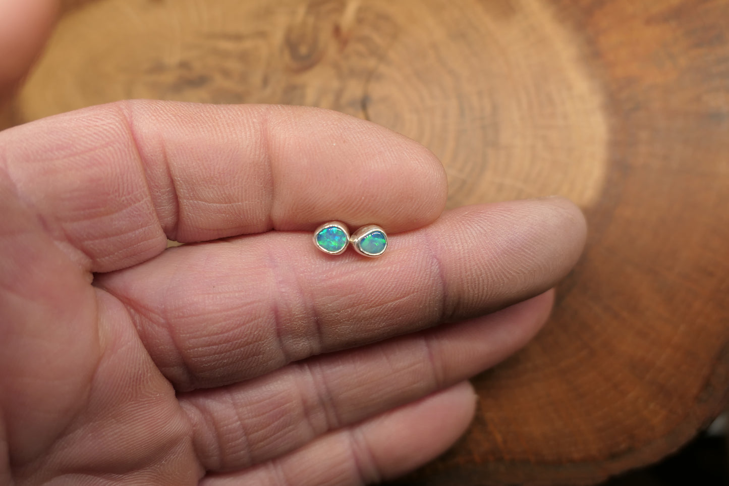 Custom made silver earstuds