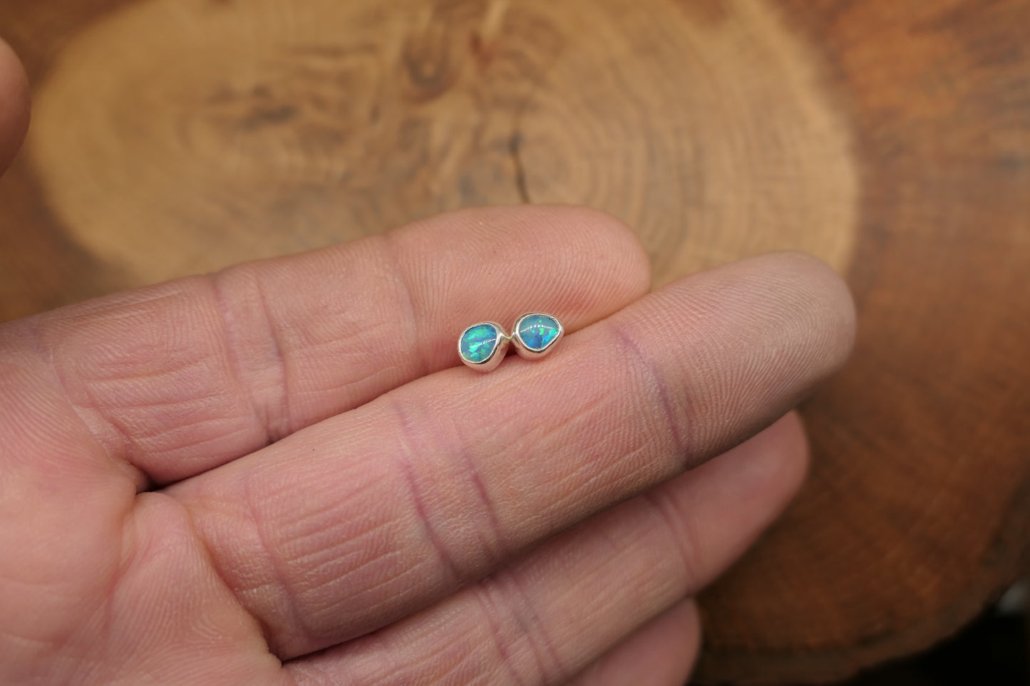 Custom made silver earstuds