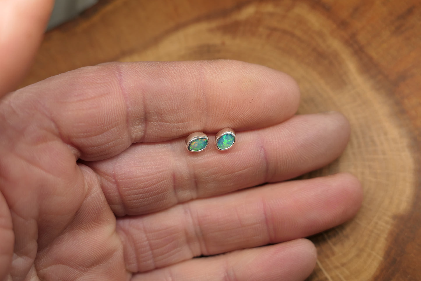 Custom made silver earstuds