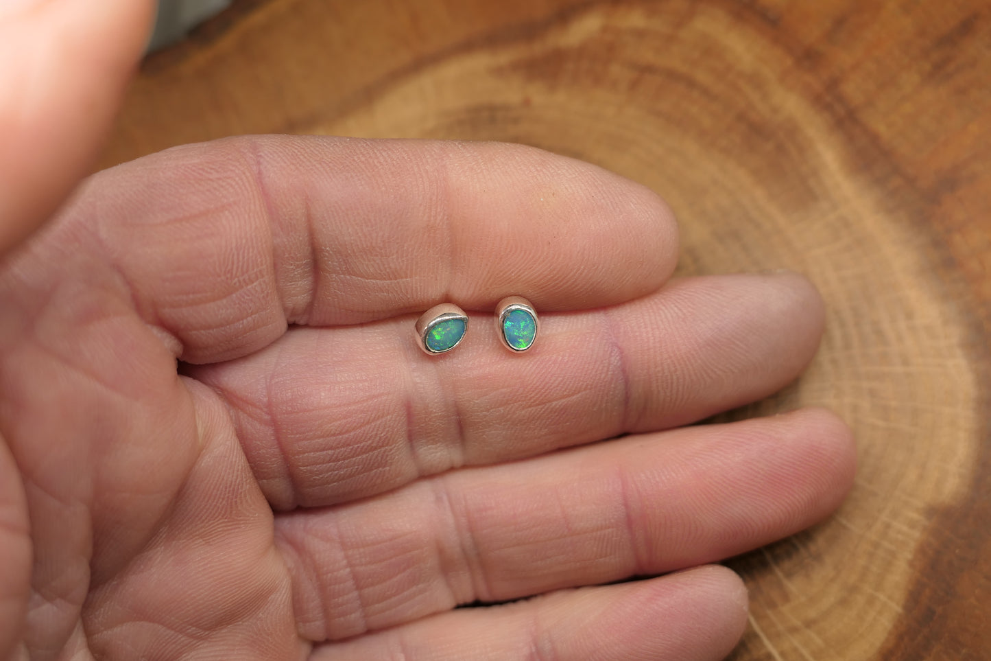 Custom made silver earstuds