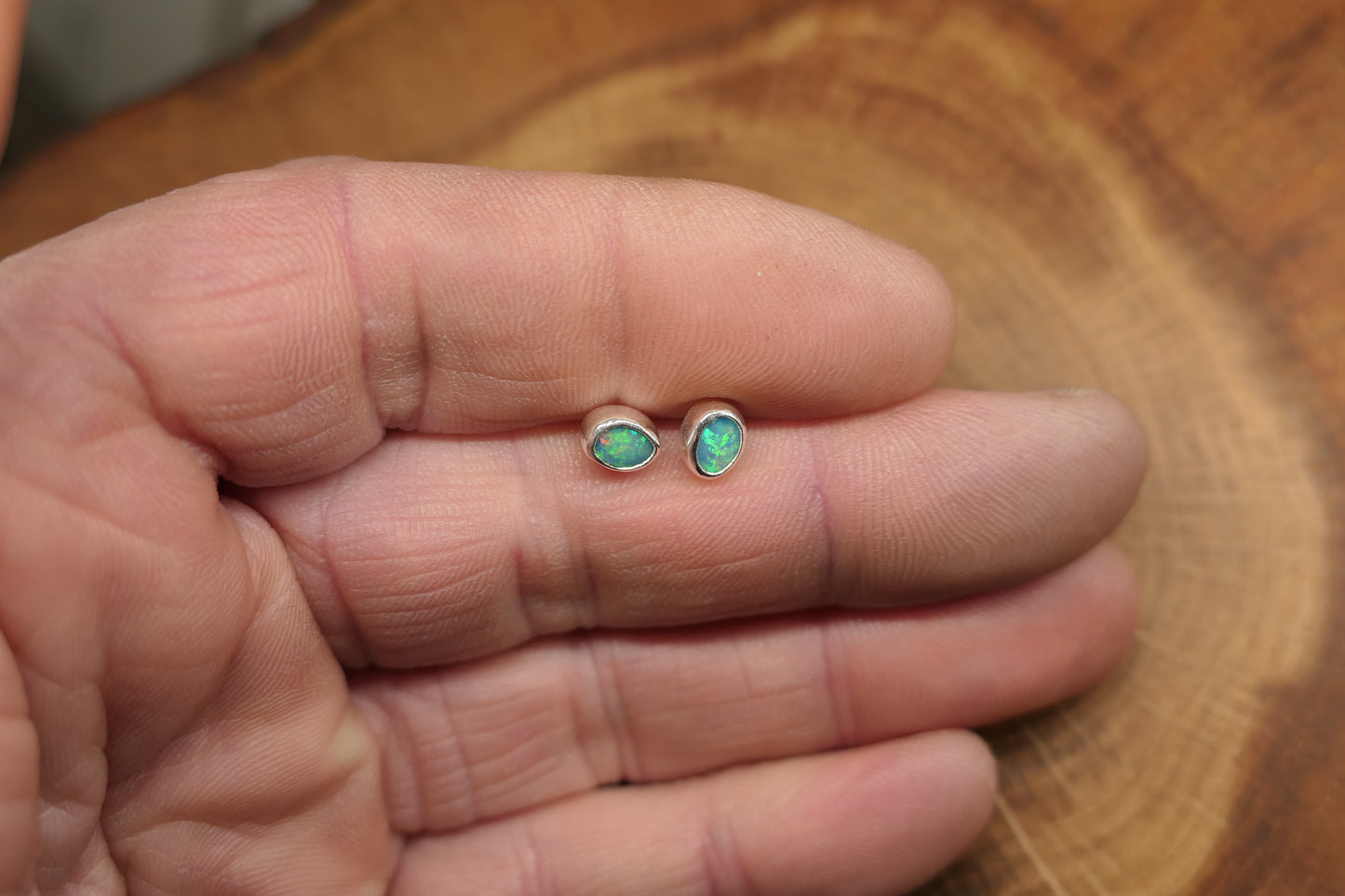 Custom made silver earstuds