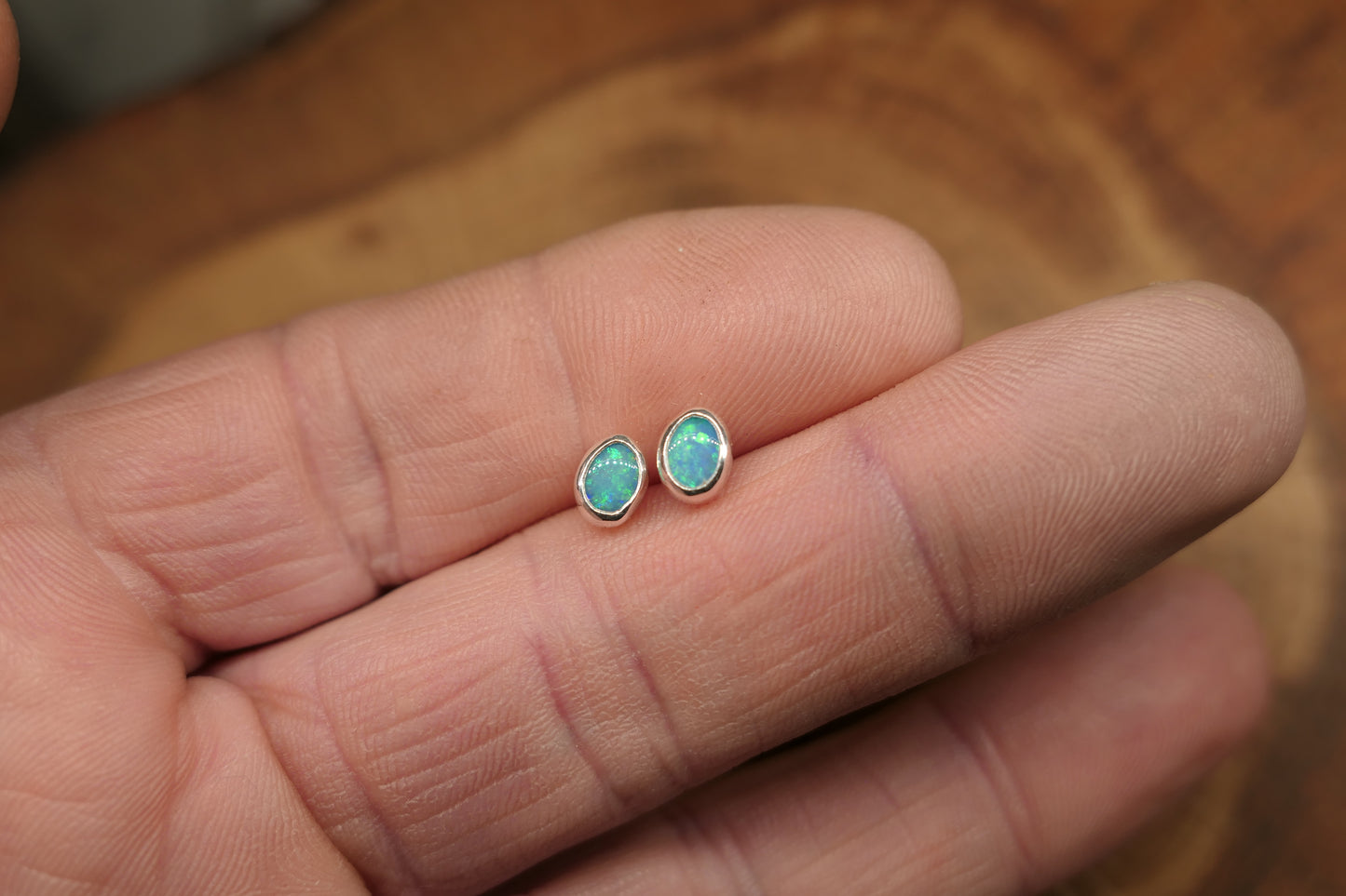 Custom made silver earstuds