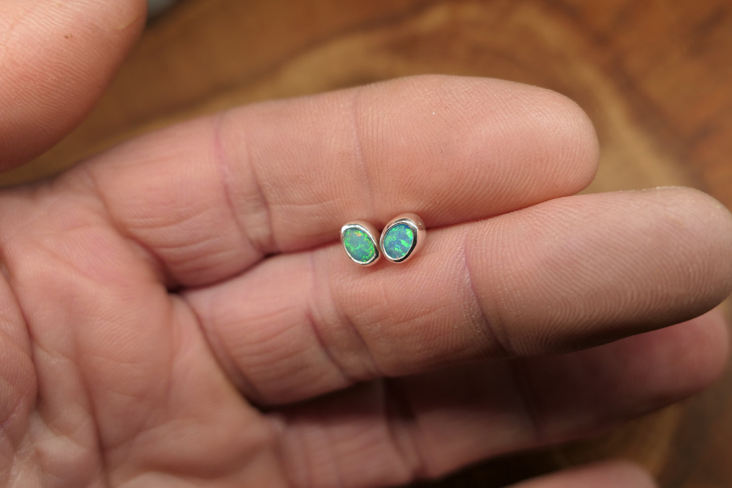 Custom made silver earstuds