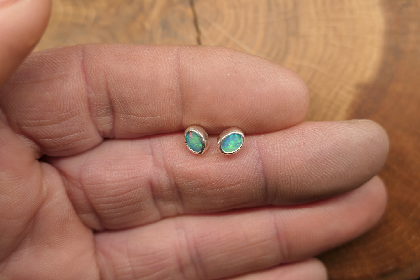 Custom made silver earstuds