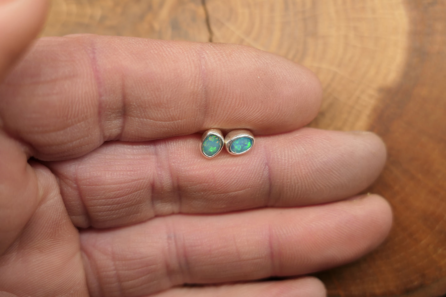 Custom made silver earstuds