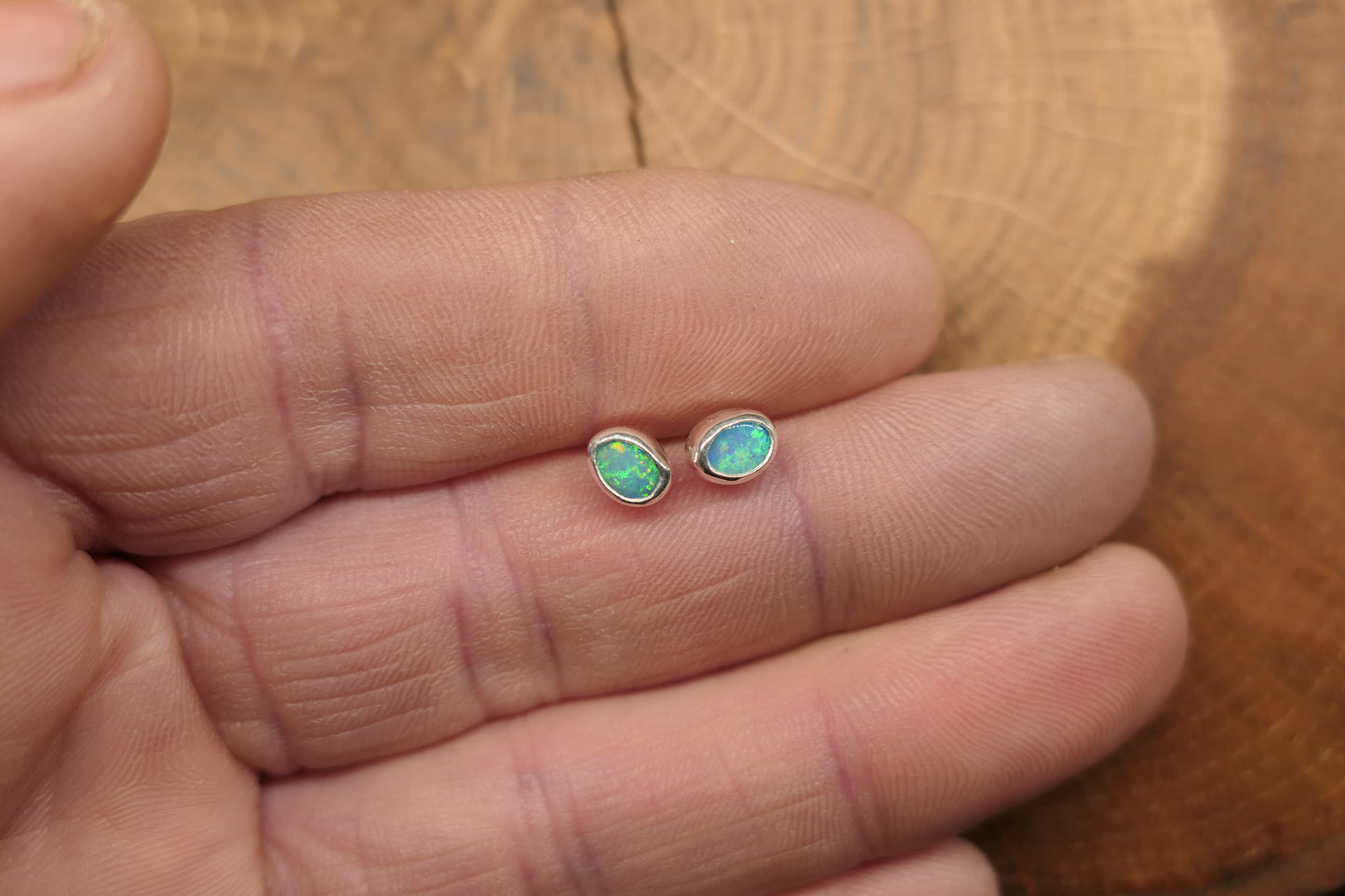 Custom made silver earstuds