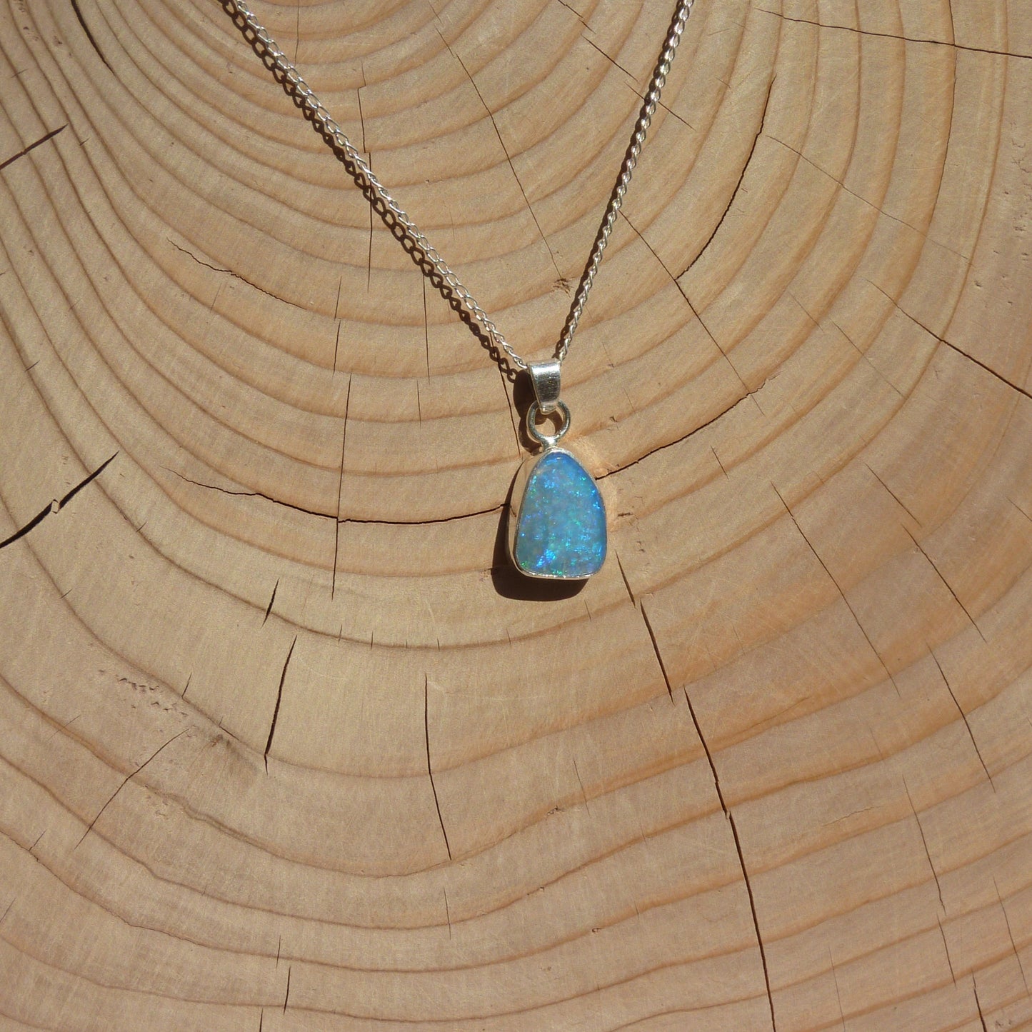 Silver opal pendant