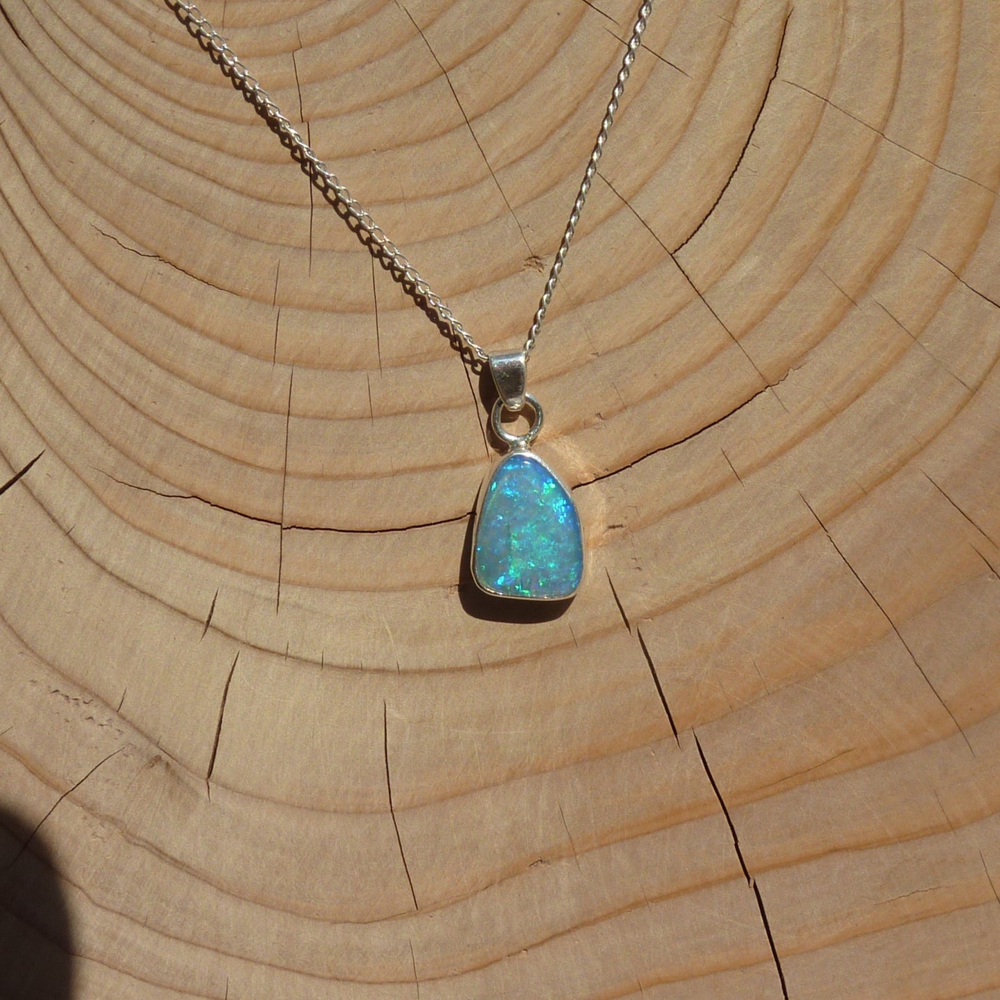 Silver opal pendant