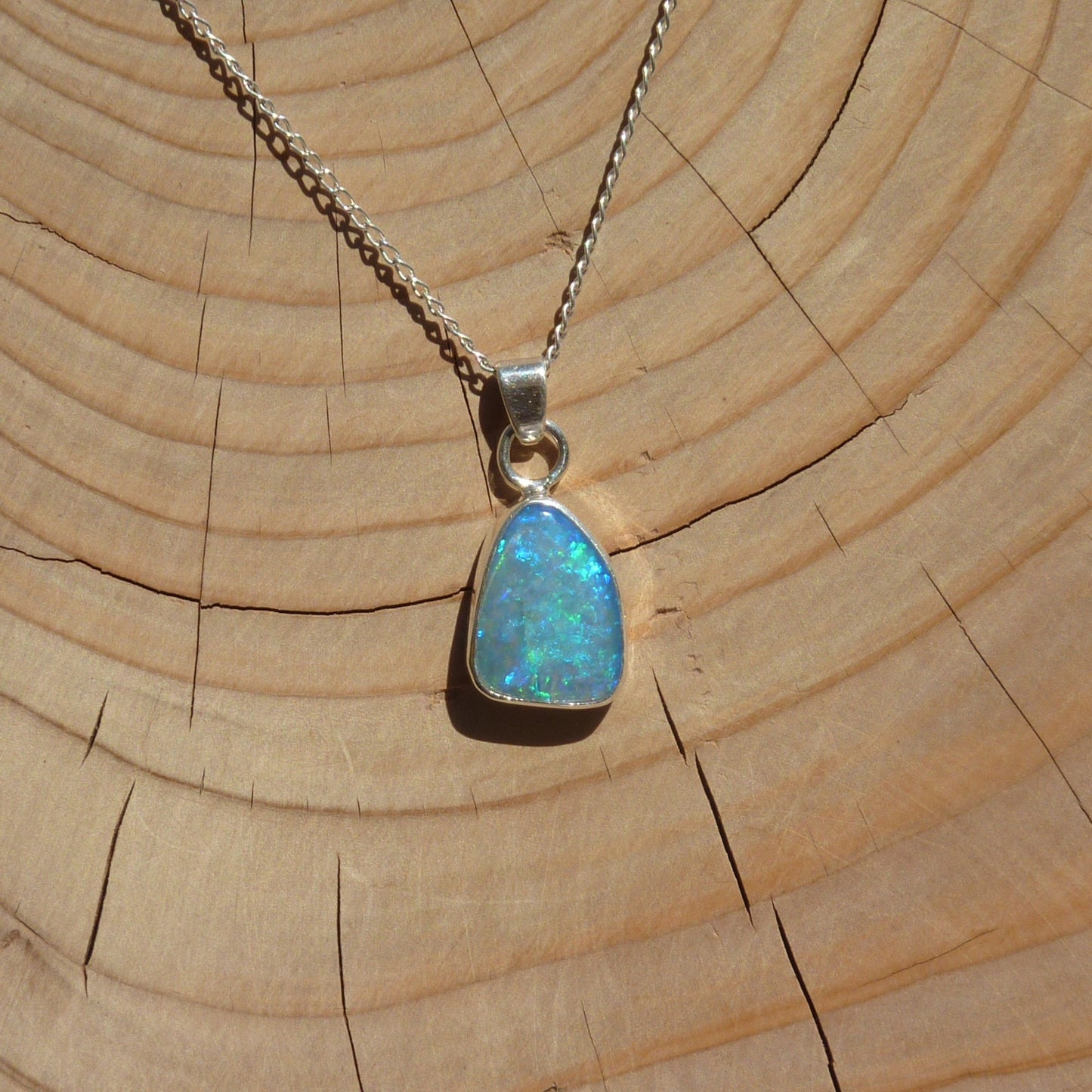 Silver opal pendant