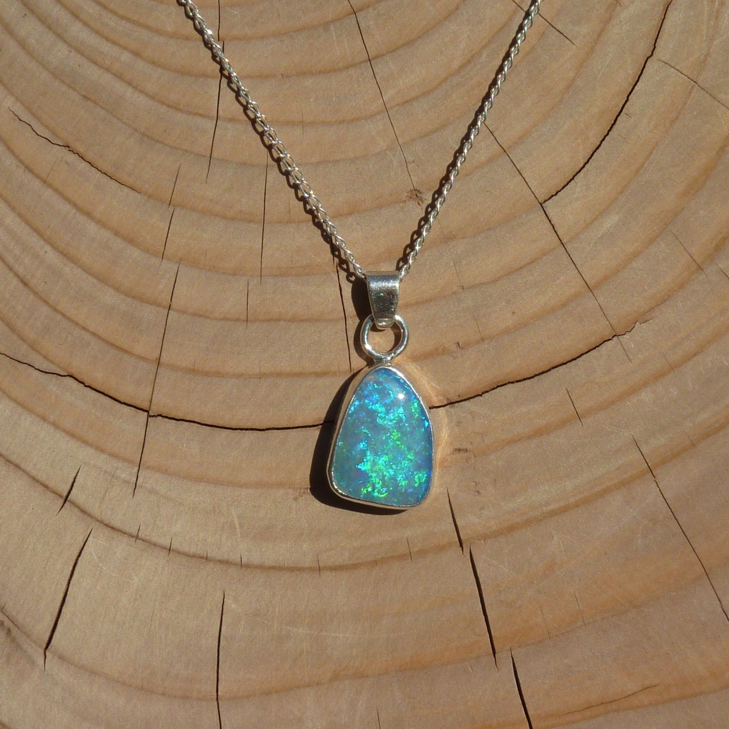 Silver opal pendant