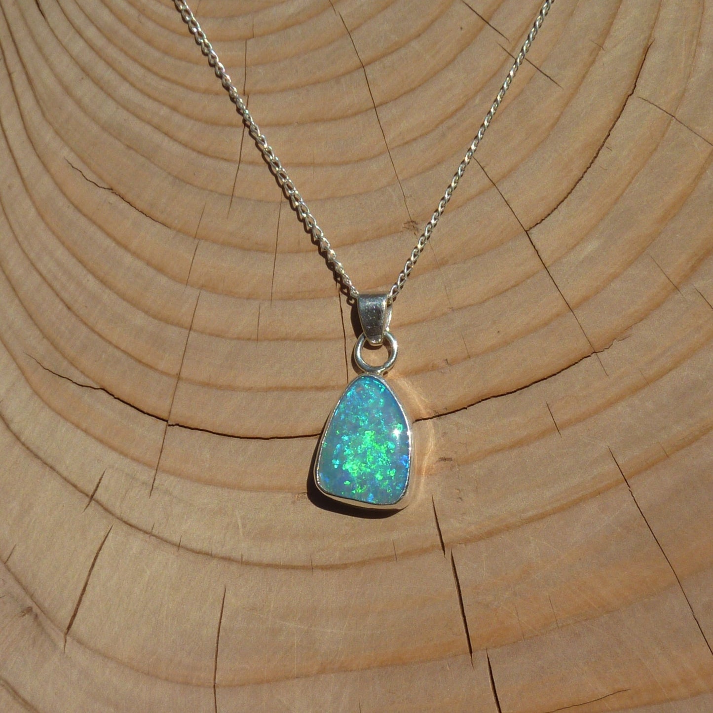 Silver opal pendant