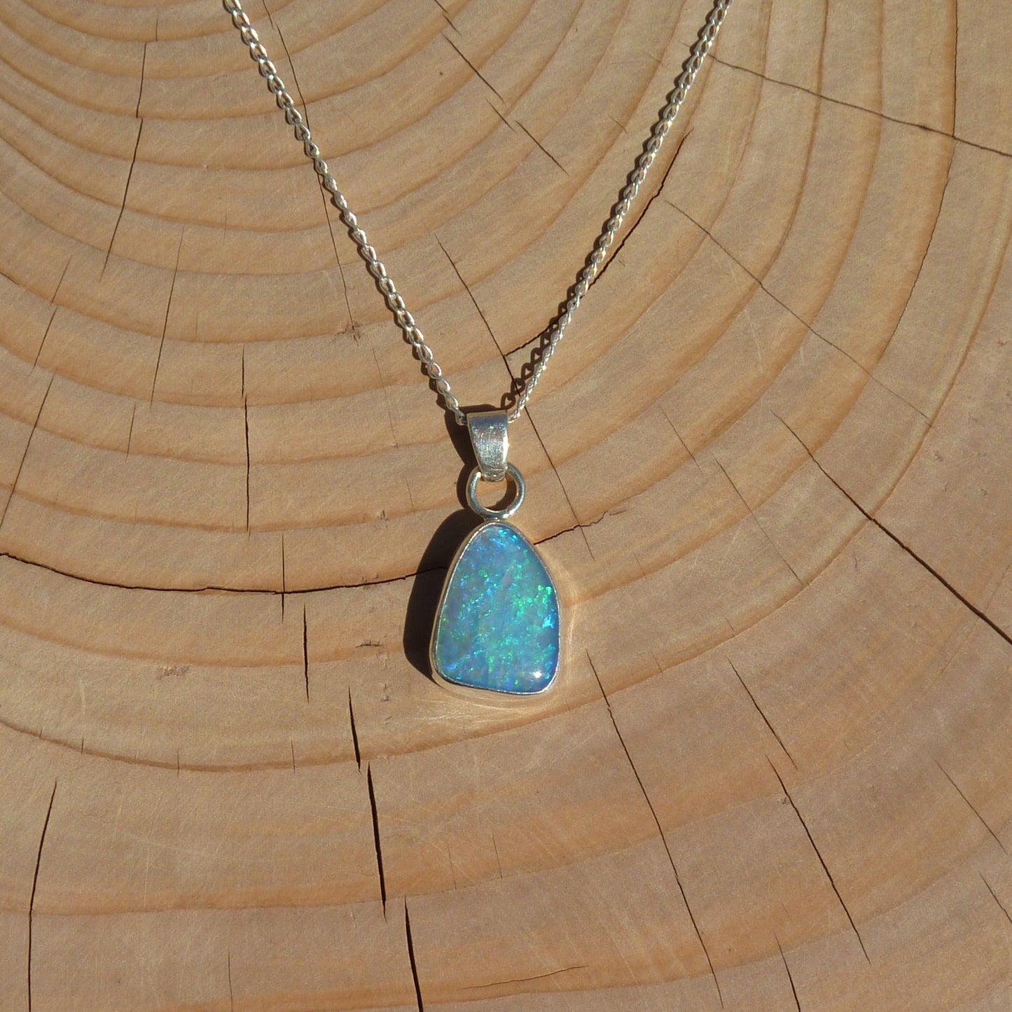 Silver opal pendant