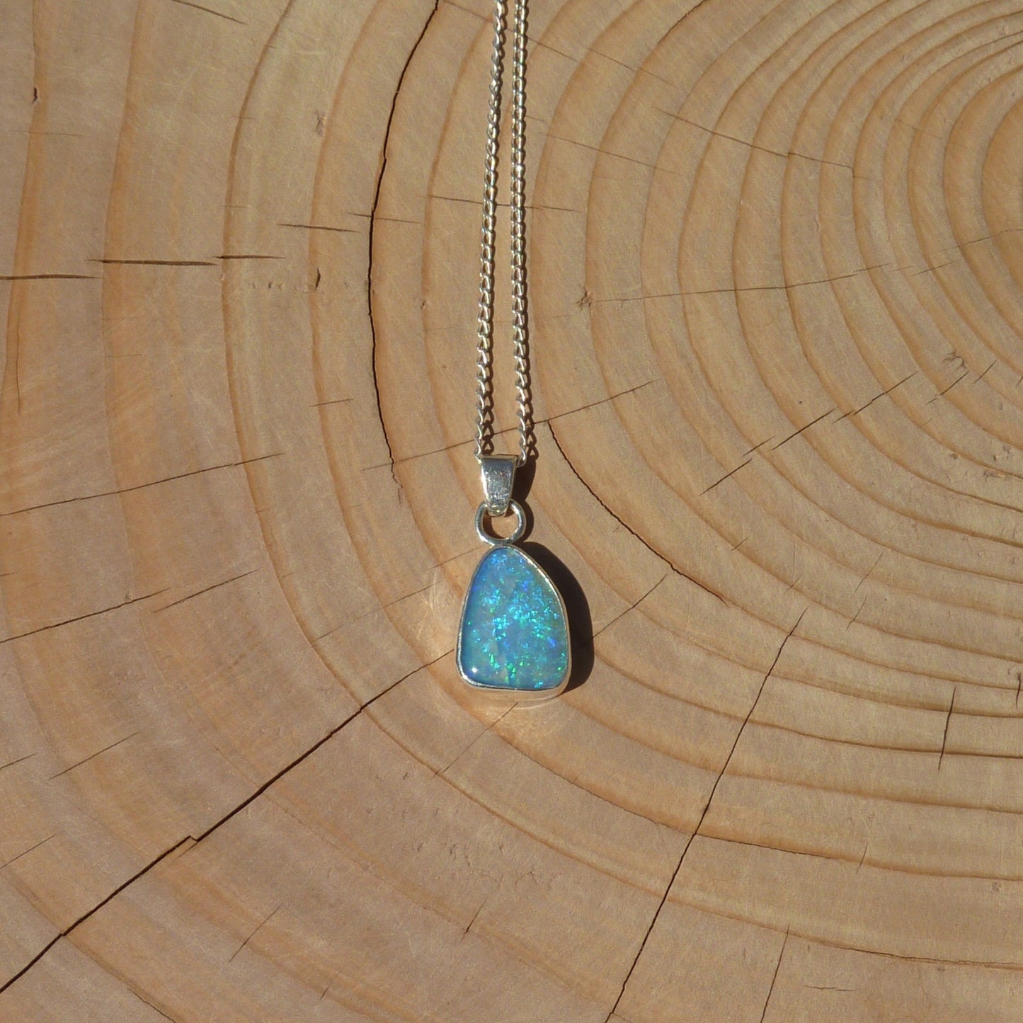 Silver opal pendant