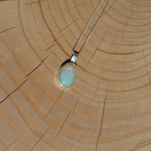 Silver opal pendant