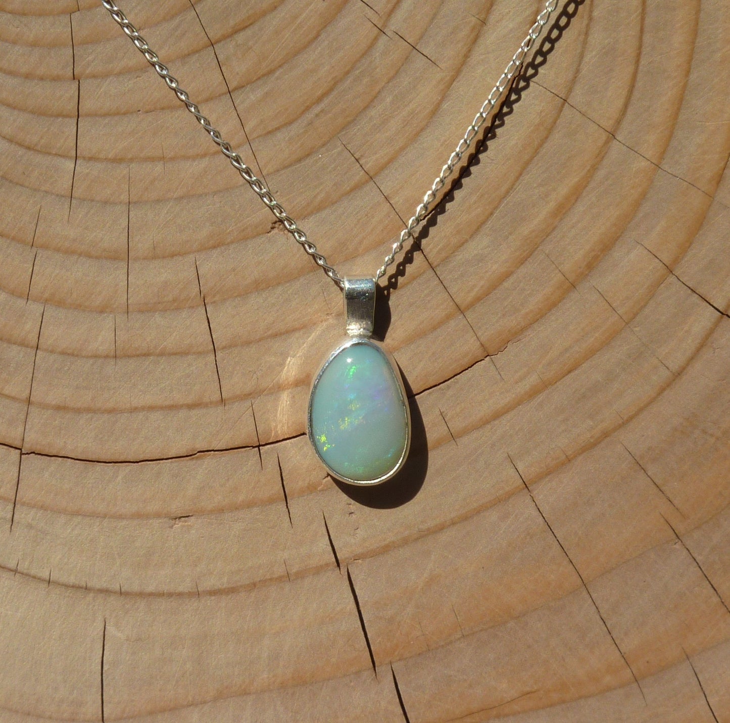 Silver opal pendant