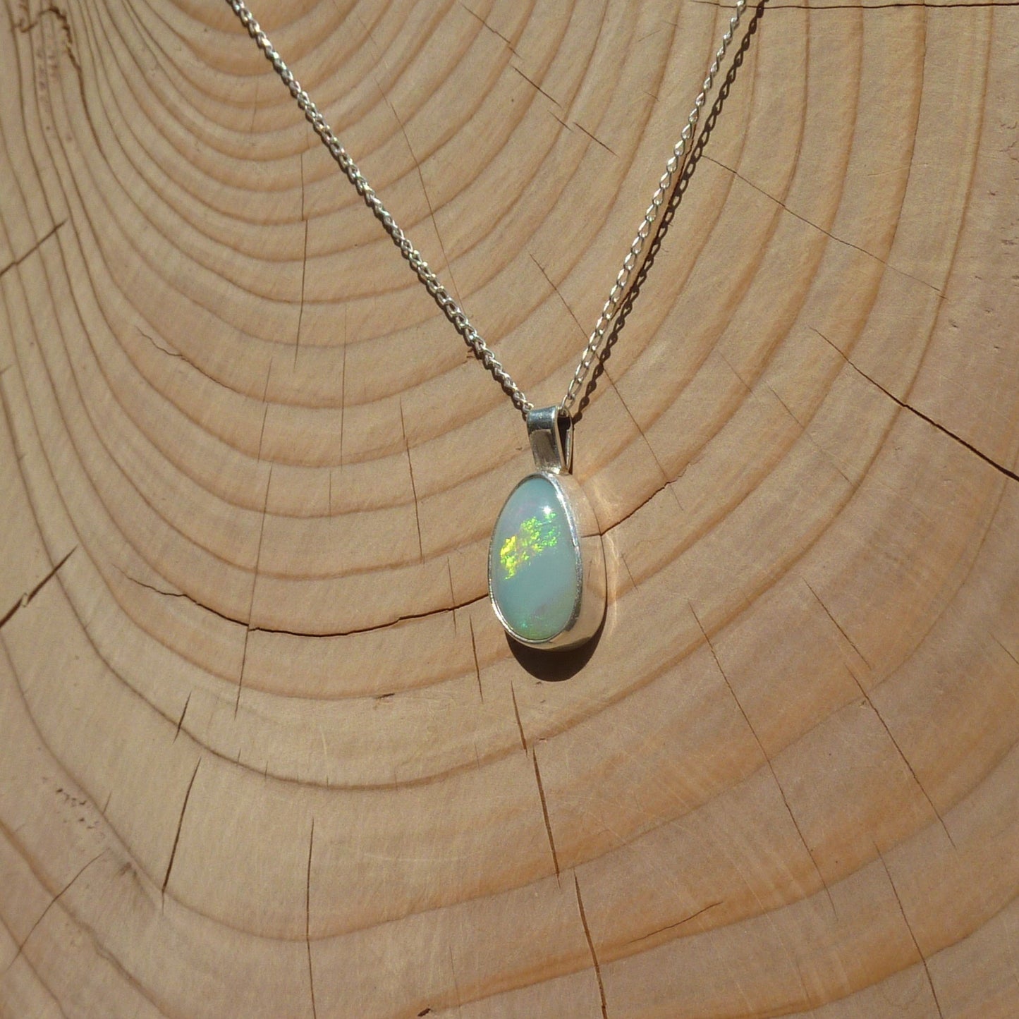 Silver opal pendant