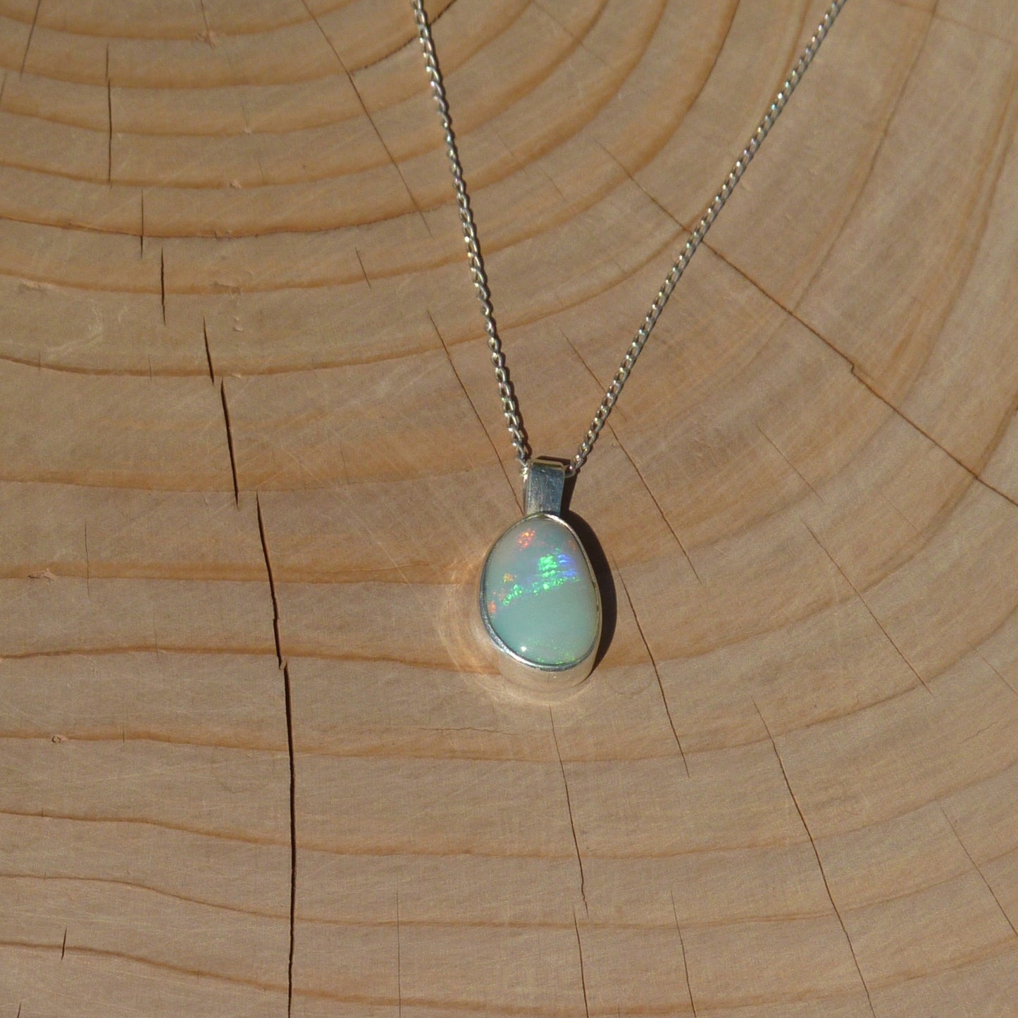 Silver opal pendant