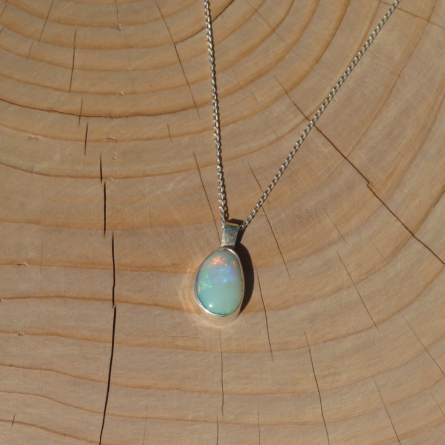 Silver opal pendant