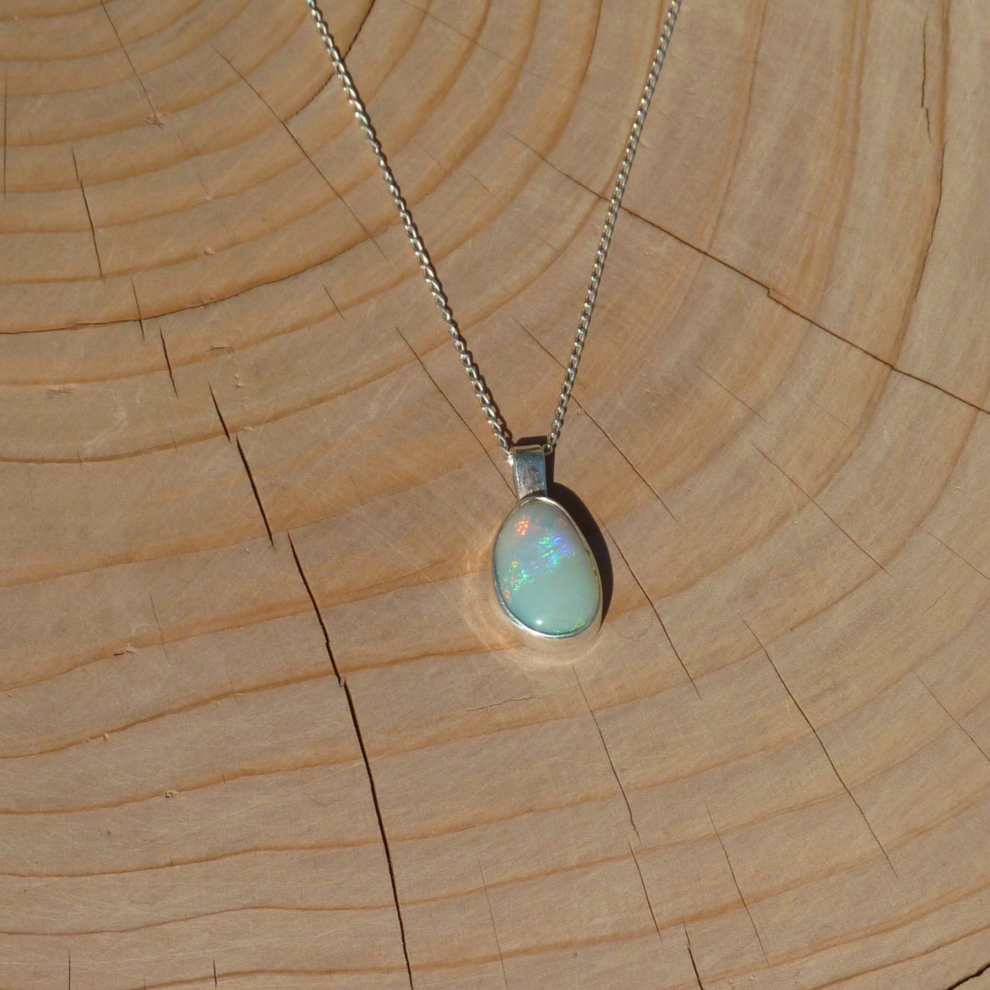 Silver opal pendant