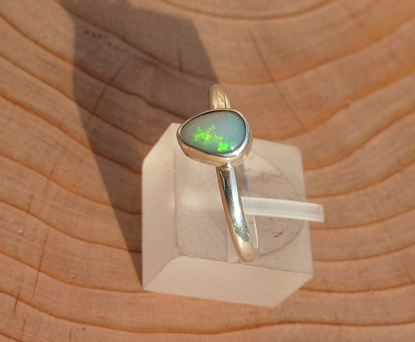 Silver opal ring size P/7.25