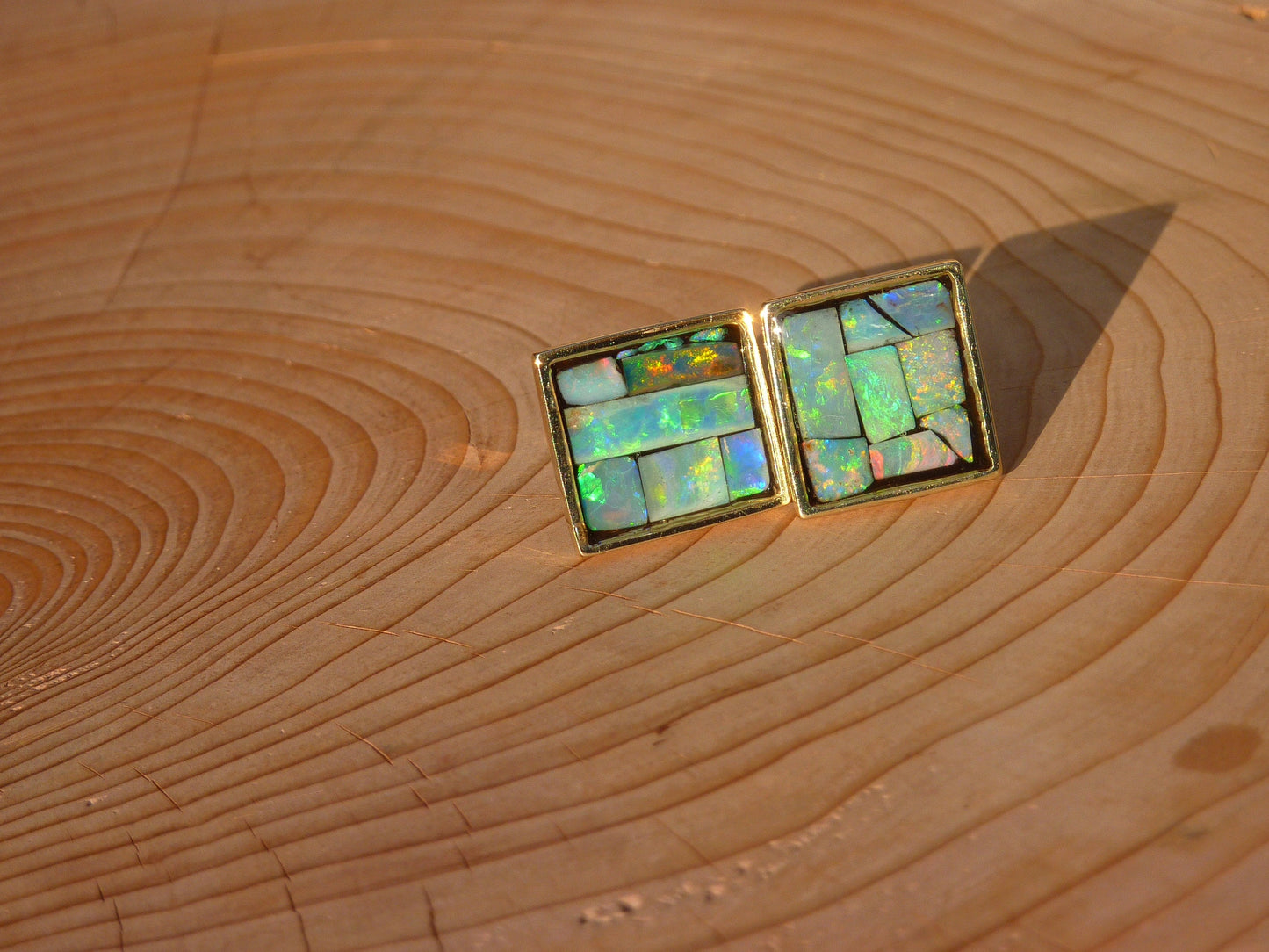 Heavyweight 9k gold opal cufflinks