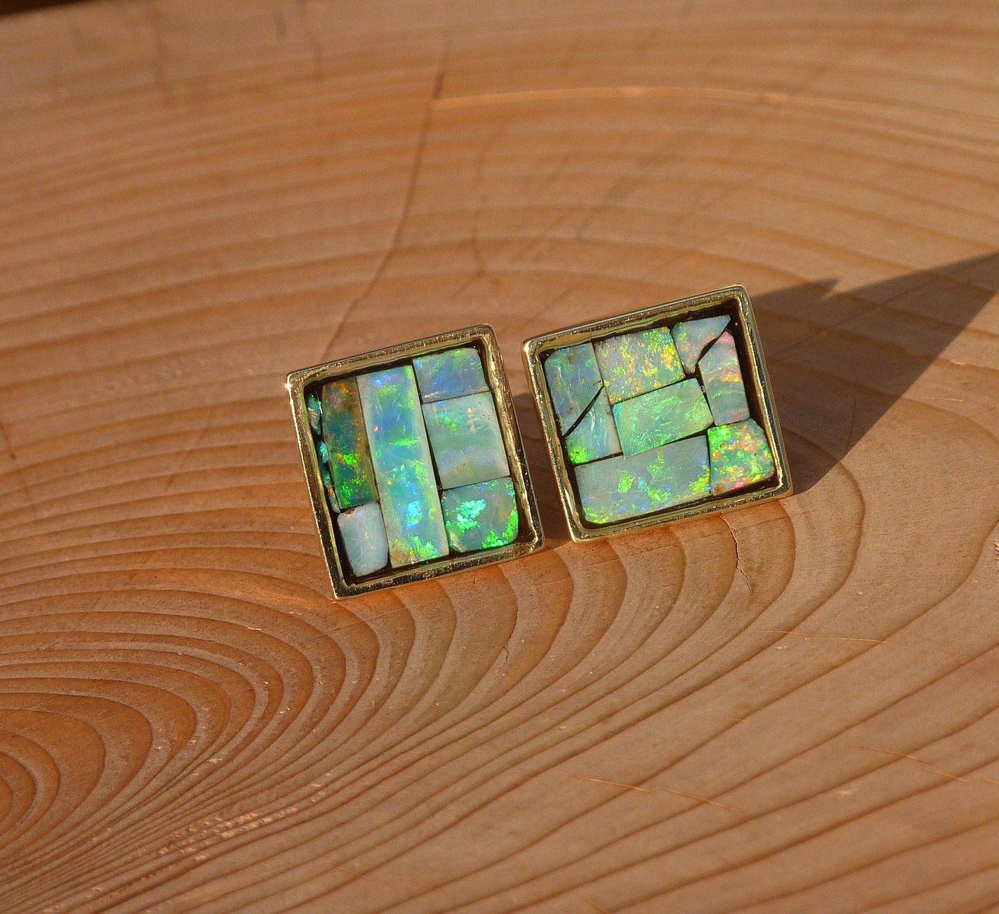 Heavyweight 9k gold opal cufflinks