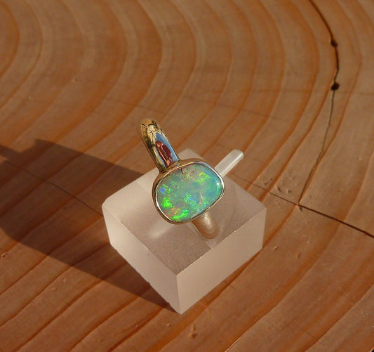 Solid opal ring size J-1/2