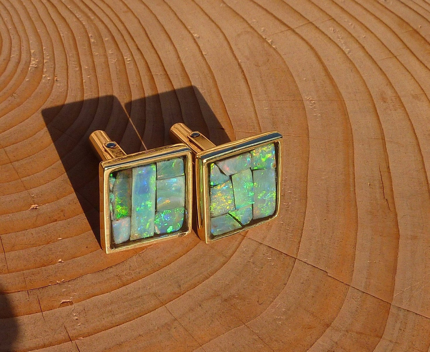 Heavyweight 9k gold opal cufflinks