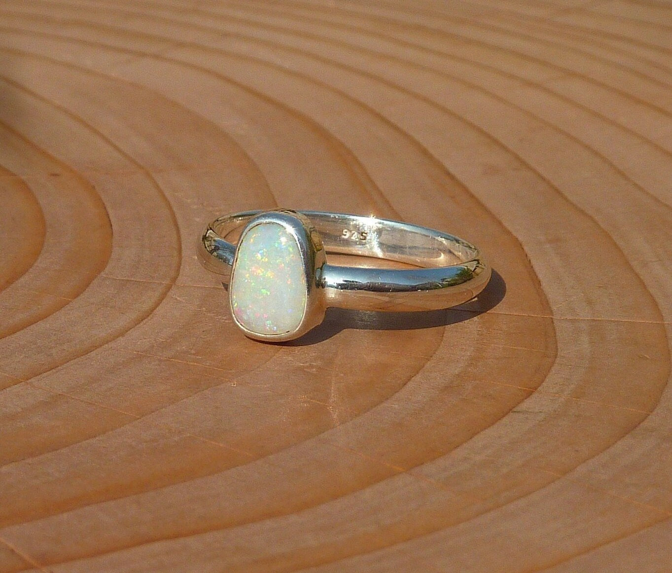 Silver Opal ring size P