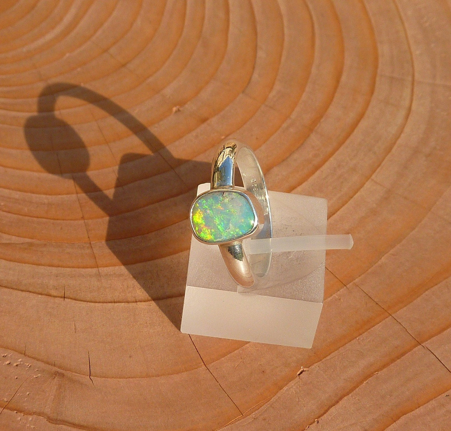 Solid opal ring size J-1/2