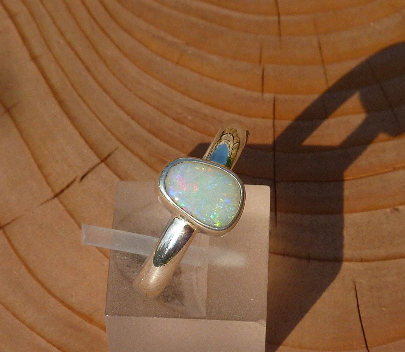 Silver Opal ring size P