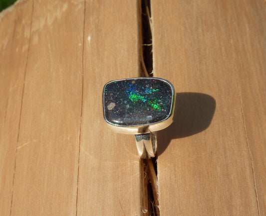 Silver opal ring size 6.5 /M.1/2