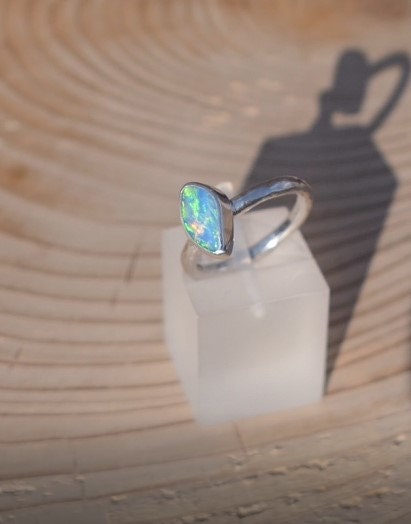 Silver Opal ring size H