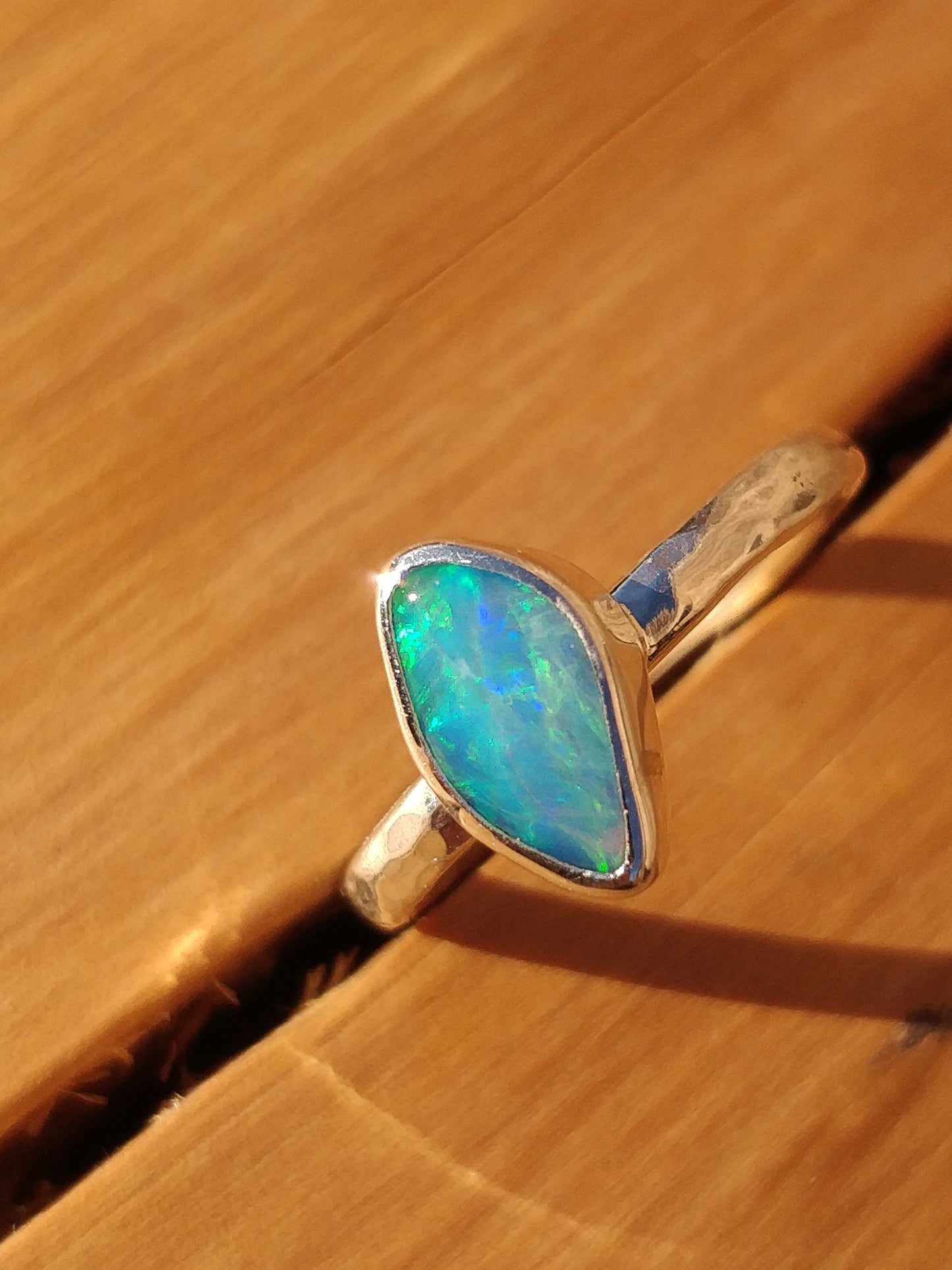 Silver Opal ring size H