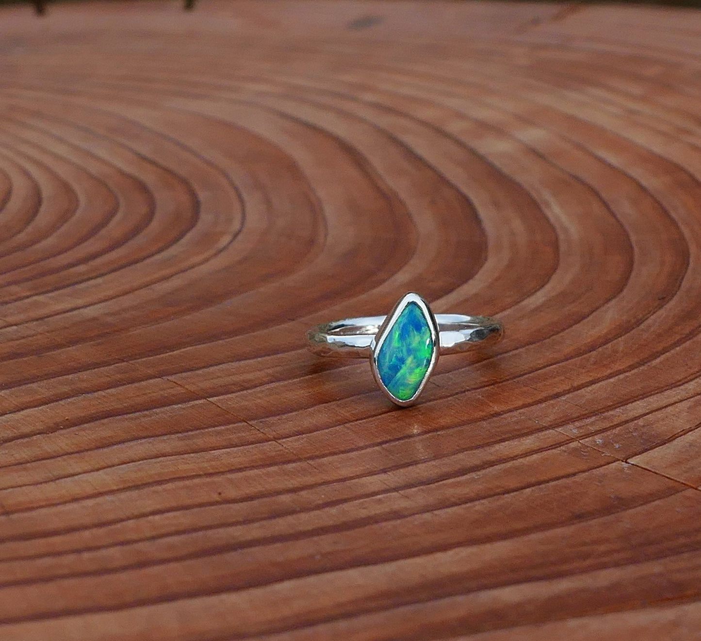 Silver Opal ring size H