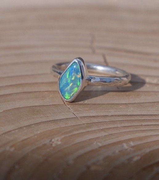 Silver Opal ring size H