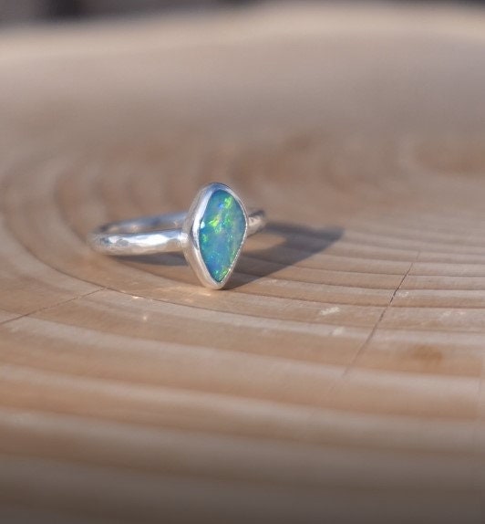 Silver Opal ring size H