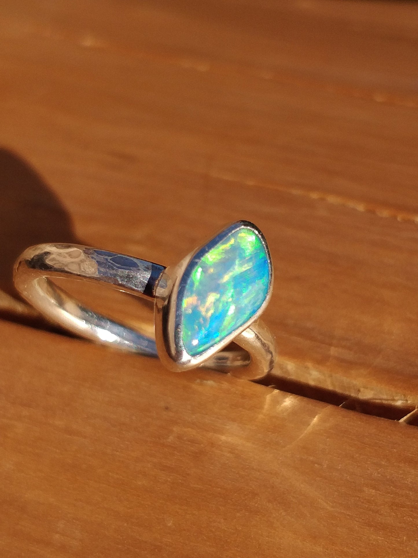 Silver Opal ring size H