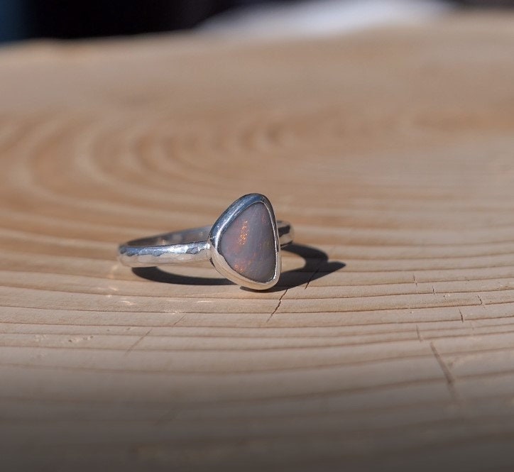 Size N silver opal ring