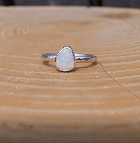 Silver opal ring size I